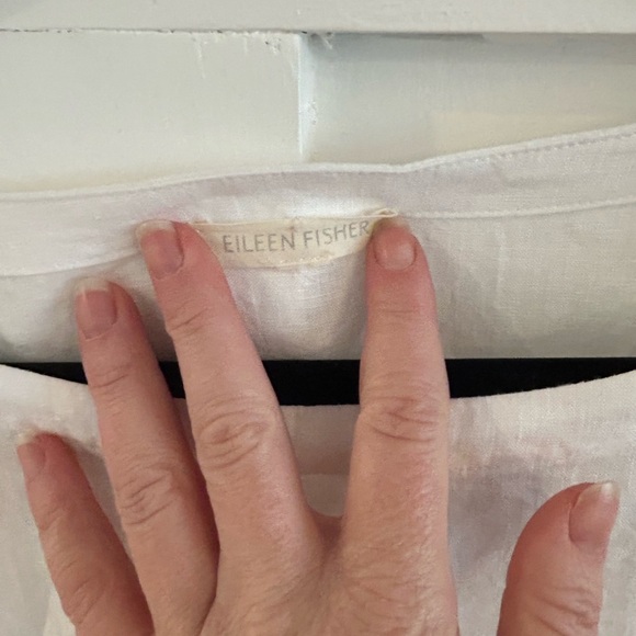 Eileen Fisher Bateau Linen High Low Oversized Tunic top Large - Picture 3 of 3